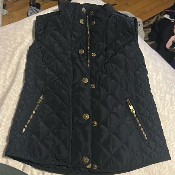 Zara Girls Navy Quilted Vest - 7/8 - Picture 1 of 4